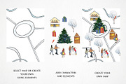 Winter town Christmas house clipart, a Person Illustration by LyubovZaytseva (Thumbnail 20 of 23)