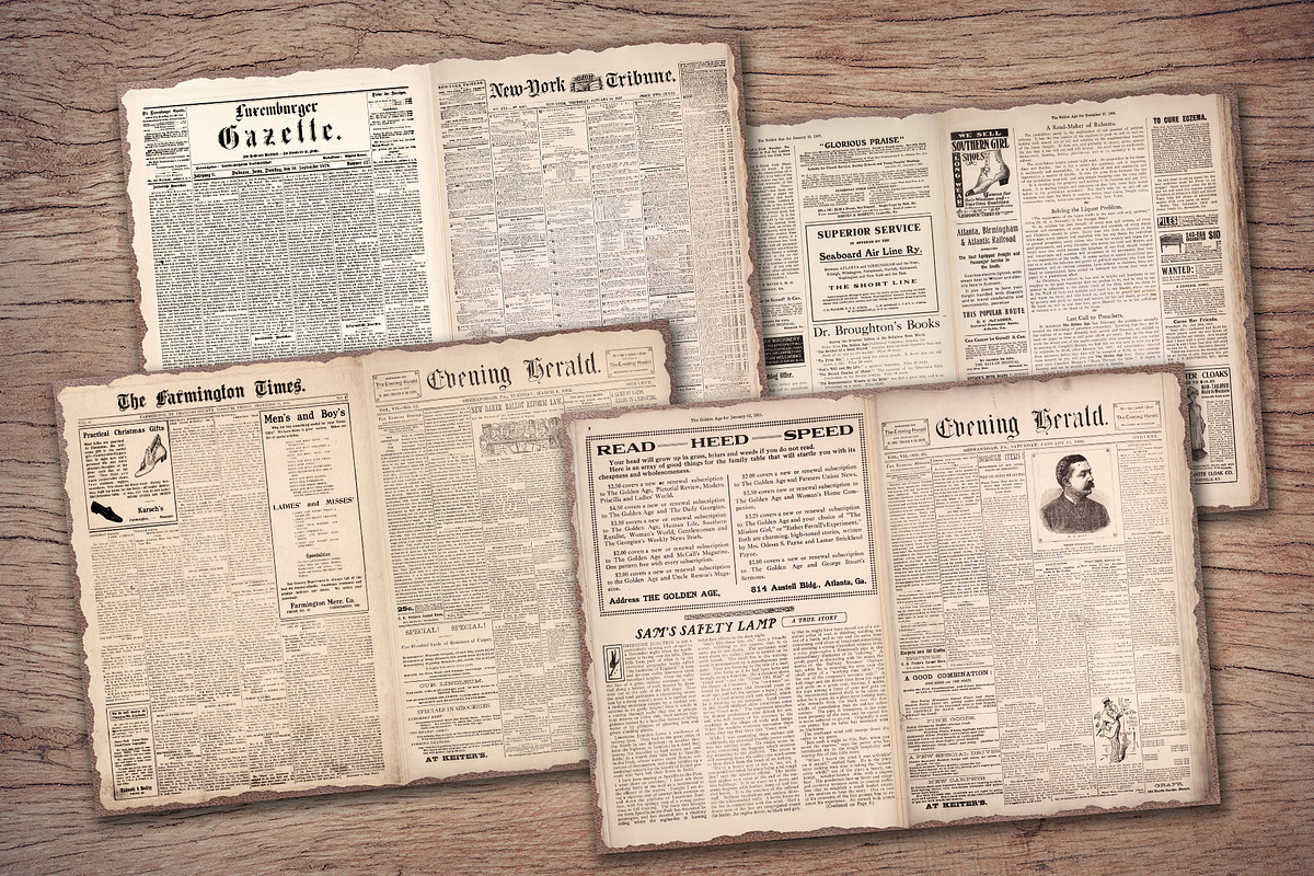 Old Newspaper Vintage Journal Paper, an Illustration by Secret Helper (Photo 2 of 6)
