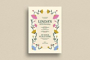 Flower Birthday Invitation, an Invitation Template by Guuver