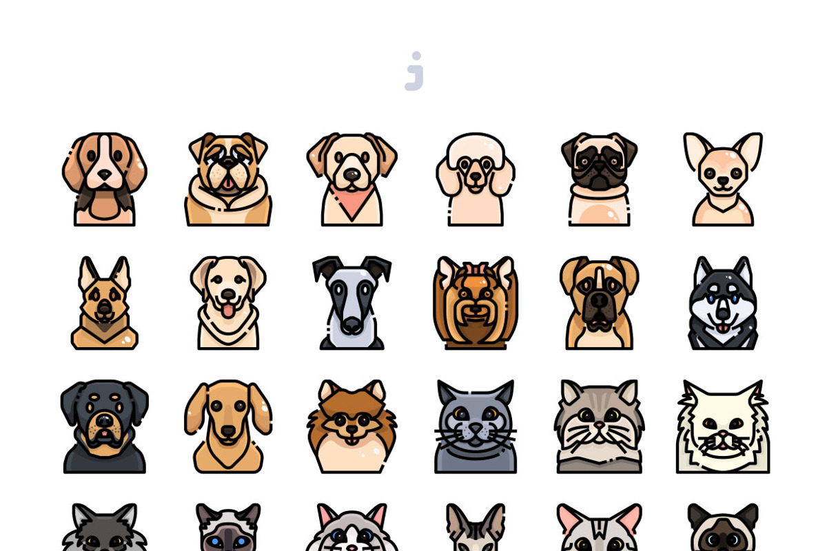 30 Dog and Cat Icon set, an Outline Icon by Just Icon (Photo 2 of 3)