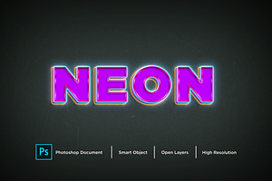 Neon Text Effect & Layer Style