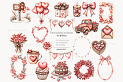 Valentines Day Clipart | Romantic PN, an Animal Illustration by GlamArtZhanna (Thumbnail 4 of 8)
