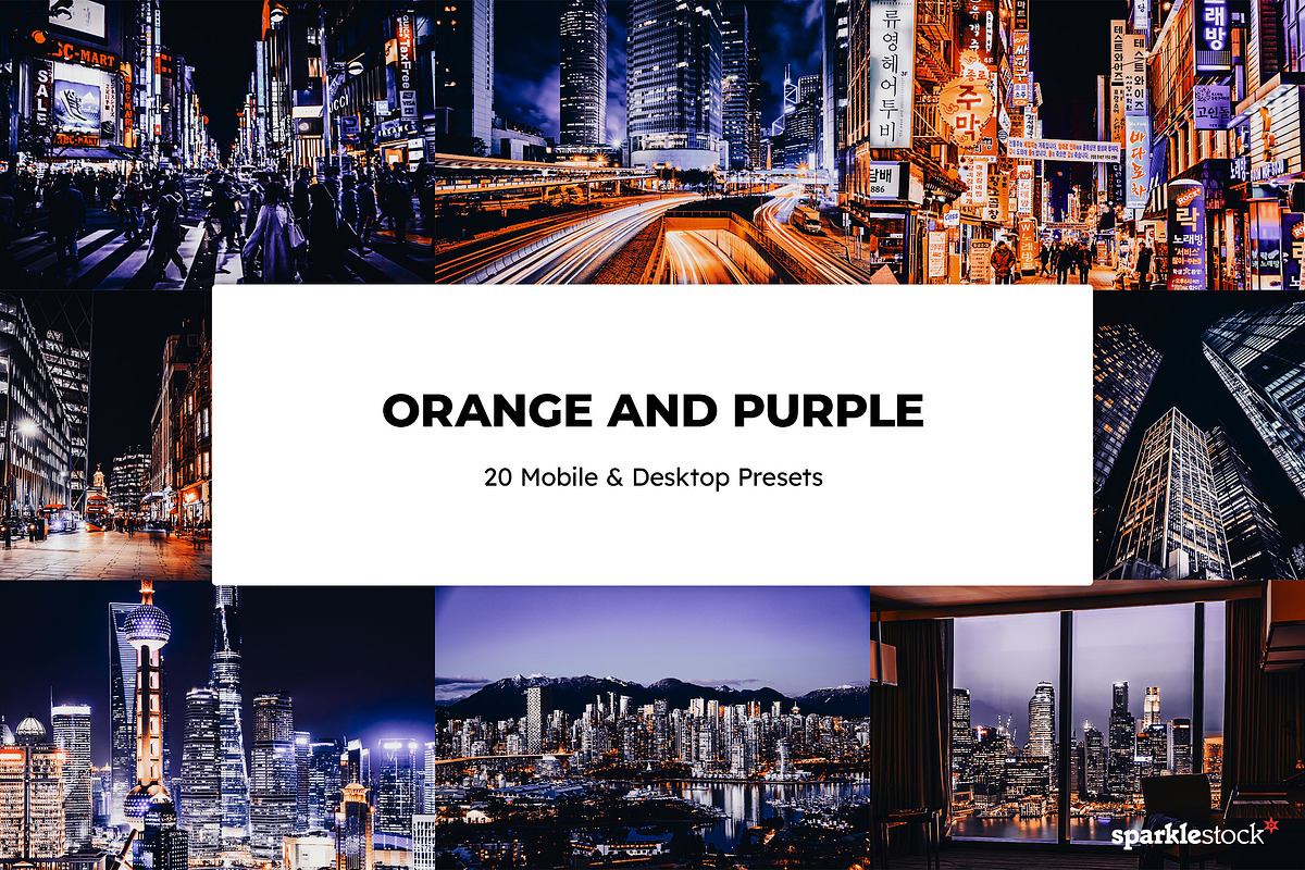 20 Orange & Purple Lightroom Presets, a Preset Add-On by SparkleStock (Photo 1 of 9)