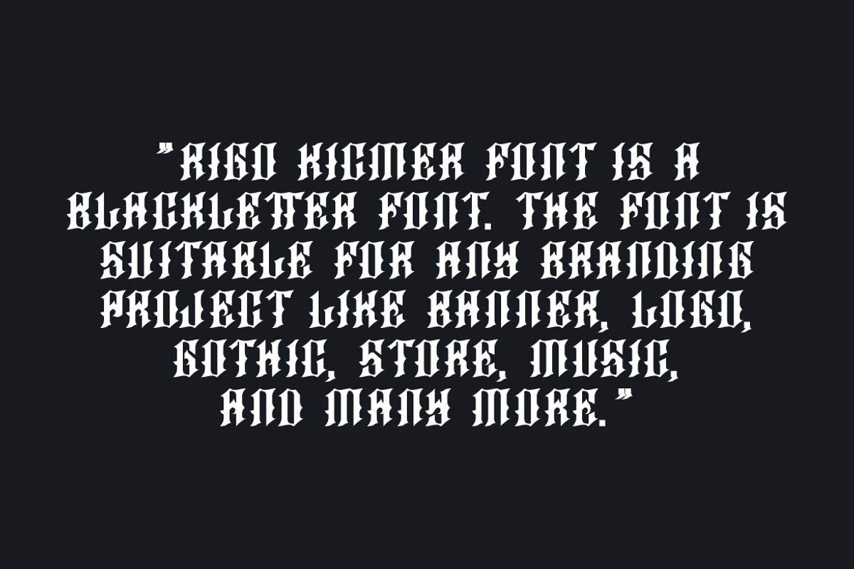 Rigo Kicmer - Old English Font, a Blackletter Font by Iqsiart Studio (Photo 4 of 8)