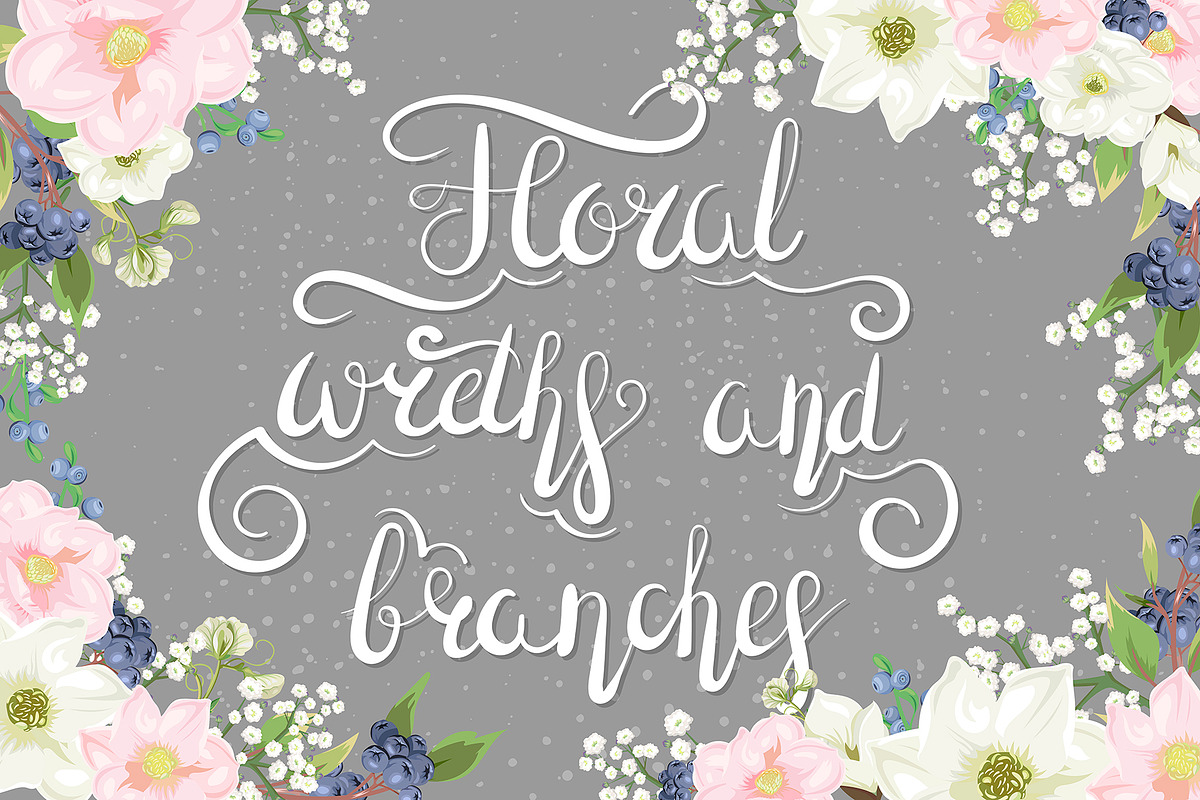 Flower wreaths and branches, a Decorative Illustration by HmarkaShop (Photo 1 of 6)