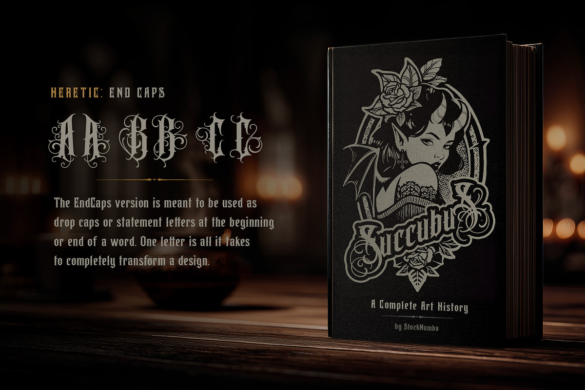 Heretic Blackletter Font Family, a Blackletter Font by StockMamba (Photo 5 of 13)
