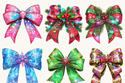Watercolor Christmas Bow Clipart, a Decorative Illustration by BusyDaydesign (Thumbnail 2 of 9)