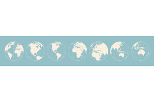 Globe, map, continents set, an Illustration by Foxys Graphic