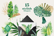The Emerald  tropic greenery set, an Illustration by Beauty Drops (Thumbnail 5 of 8)