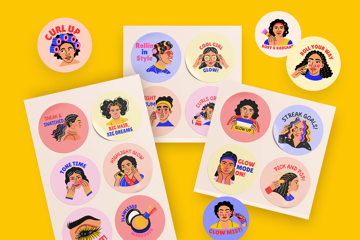 Beauty Stickers Art Set, an Emoji Icon by Brickclay (Photo 4 of 8)