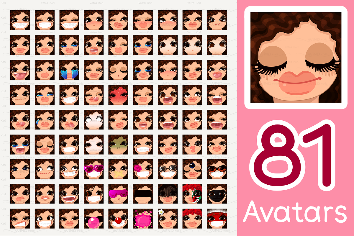 vector BIG avatars SET, a Templates & Theme by WINDmade (Photo 11 of 40)