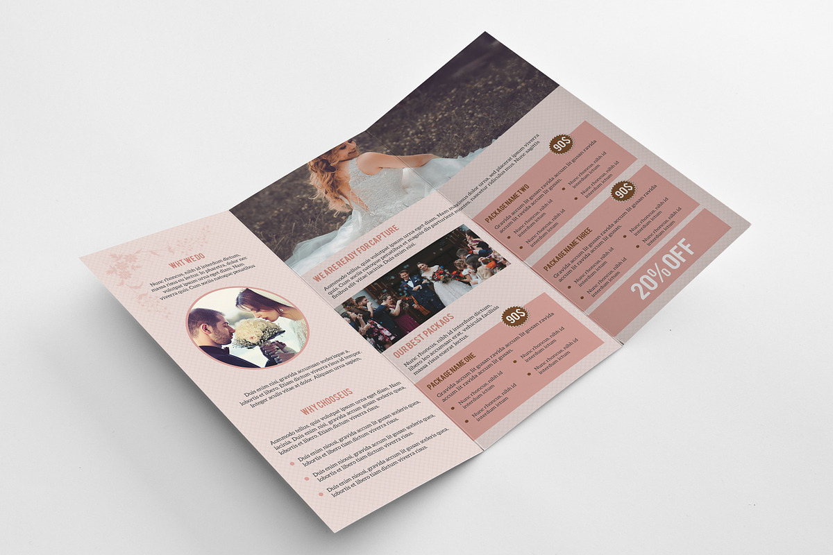 Wedding Photography Trifold Brochure, a Brochure Template by retrographix (Photo 2 of 4)