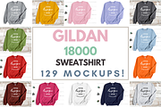 Gildan 18000 Sweatshirt Mega Bundle, a Hoody Mockup by lock and page (Thumbnail 1 of 7)