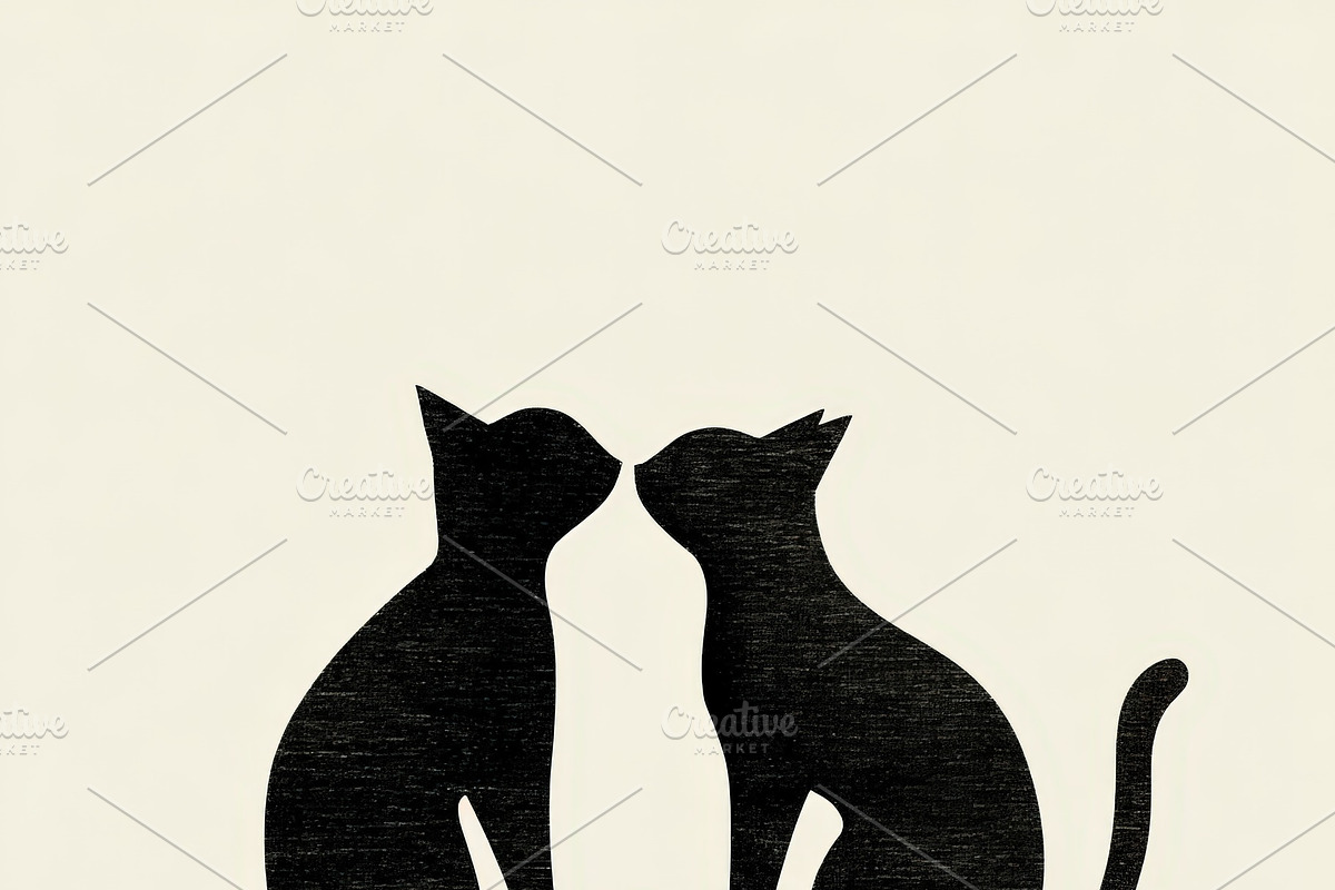 Minimalist Cute Cat Illustration, an Animal Illustration by Virgo Studio