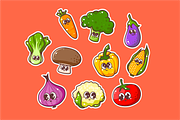 Cute Veggie - Character Set, a Food Illustration by Cruizy & Co (Thumbnail 2 of 5)