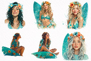 Aloha Surfing Girl Clipart, an Illustration by DreamArtGraphic (Thumbnail 3 of 8)