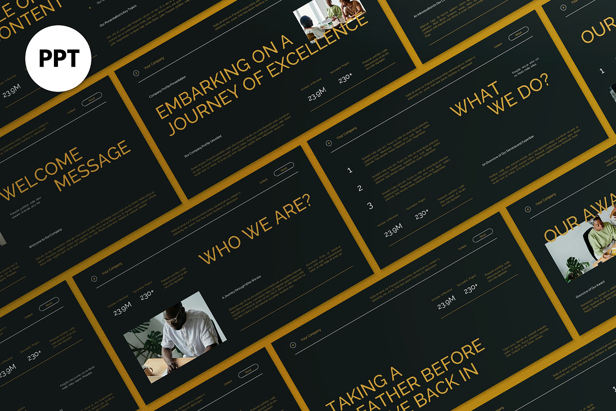 Green Orange Company Profile PPT, a Presentation Template by graphicook (Photo 2 of 8)