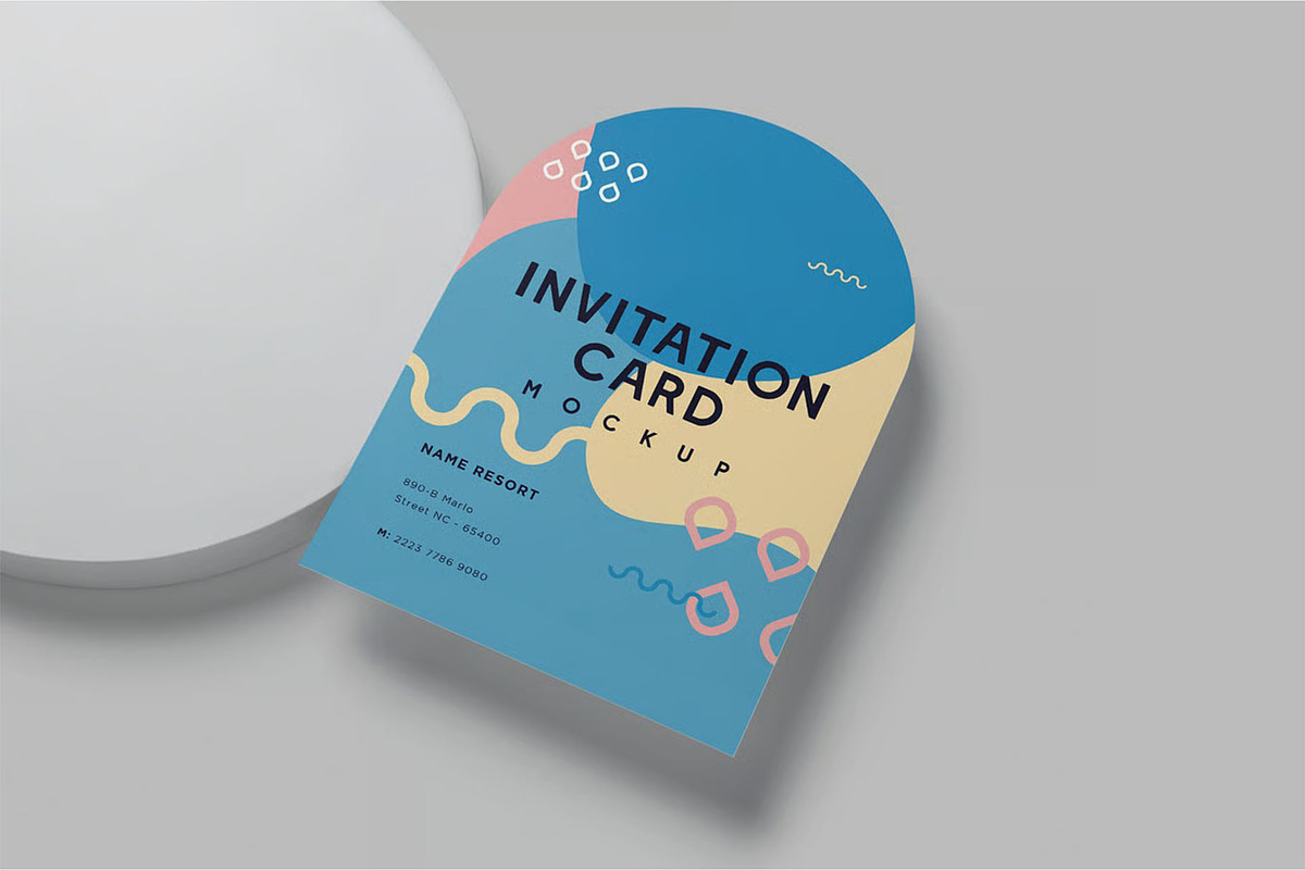 Arch Shaped Wedding Card Mockups, an Advertising Mockup by megostudi0 (Photo 2 of 7)