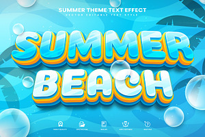 Summer Beach Vector Text Effect V2