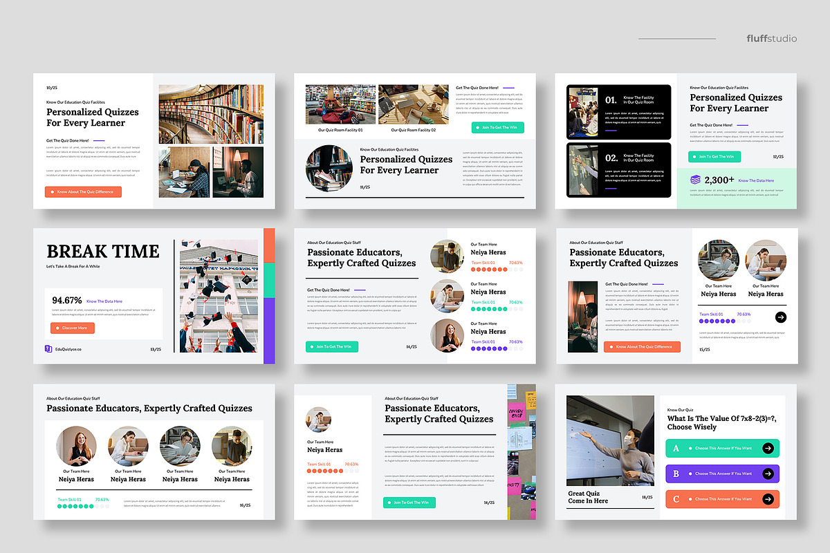 Educational Quiz Keynote Template, a Presentation Template by fluffstudio (Photo 3 of 4)