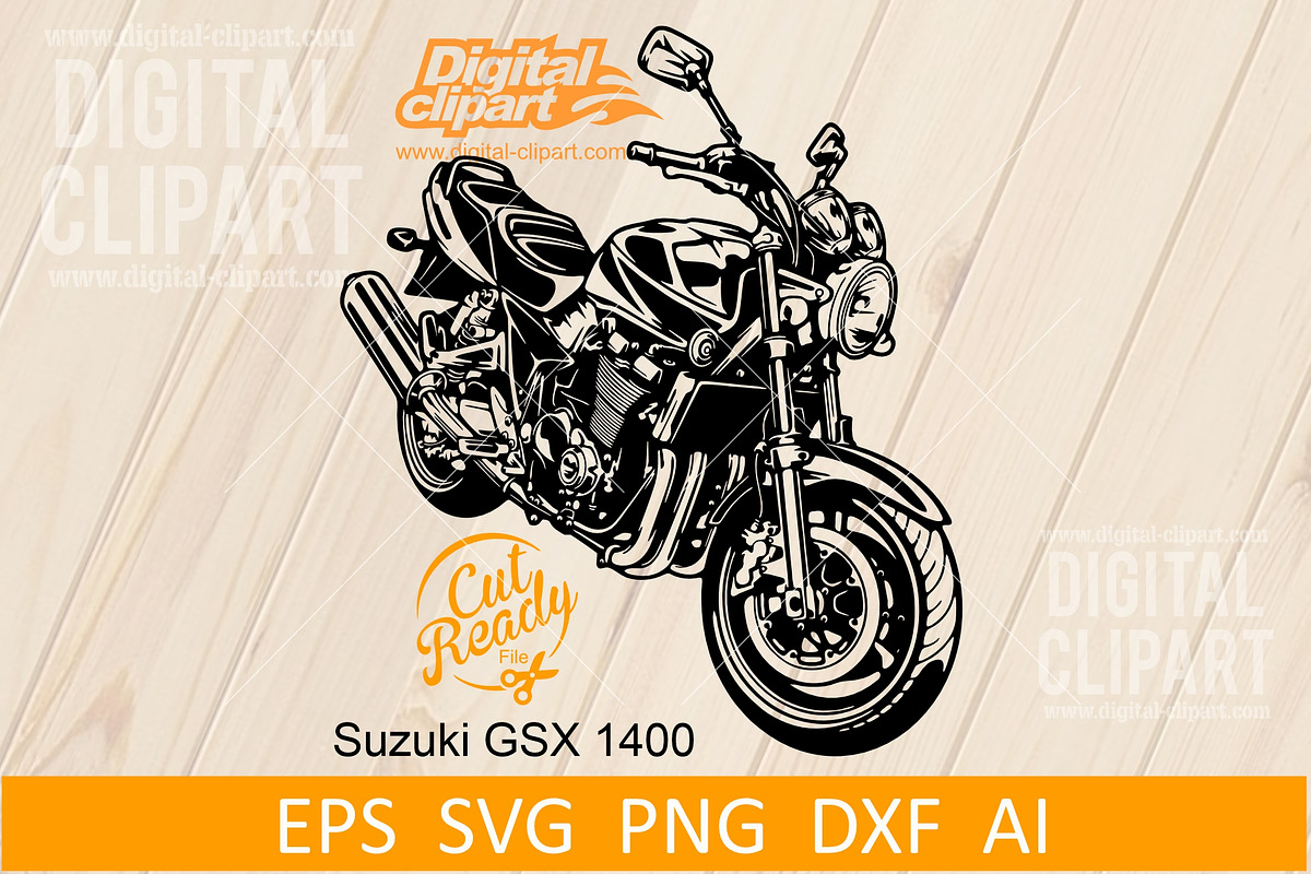 Classic Naked Motorcycle SVG, a Transportation Illustration by Digital-Clipart