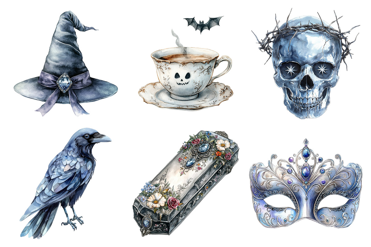 Silver Halloween Clipart, an Illustration by Daily.Designs (Photo 3 of 5)