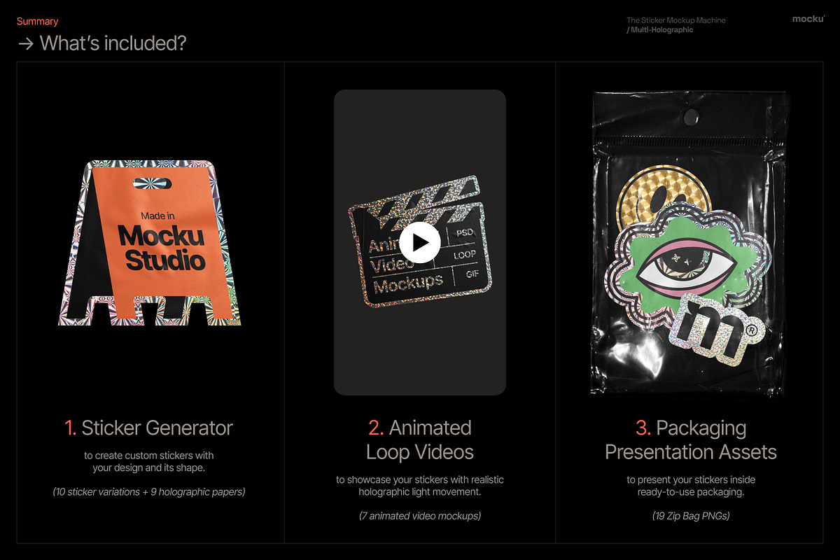 Sticker Mockup Machine Multi-Holo, a Packaging Mockup by Mocku (Photo 4 of 22)