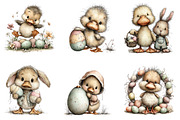 Whimsical Happy Easter Duck Clipart, an Illustration by Dream Creation (Thumbnail 3 of 7)