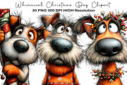 Whimsical Christmas Dog Clipart, an Animal Illustration by Black Bird Studio (Thumbnail 1 of 6)