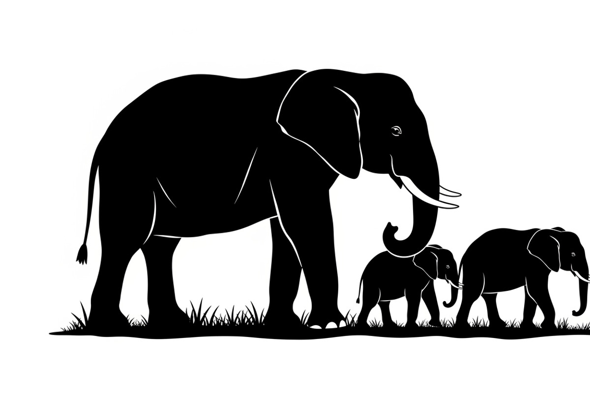 elephant family silhouette design, an Illustration by Amazin_art (Photo 50 of 51)