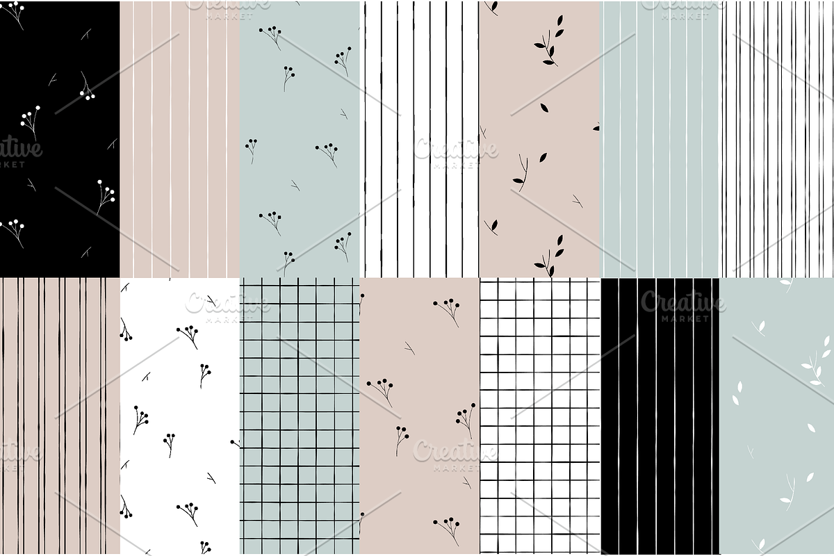 Neutral Spring Seamless Patterns, a Pattern Graphic by Marinastu (Photo 6 of 7)