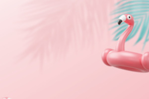 Inflatable flamingo ring pool float