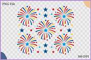 Patriotic Fireworks Pattern Vector, a Pattern Graphic by Gfx Expert Team (Thumbnail 2 of 3)