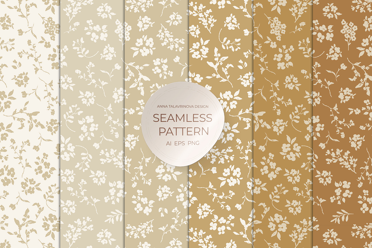 Golden neutral seamless patterns, a Pattern Graphic by Cozy pattern shop (Photo 1 of 3)
