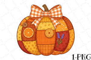 Pumpkin Patchwork Clipart PNG, an Illustration by DreamPrint404