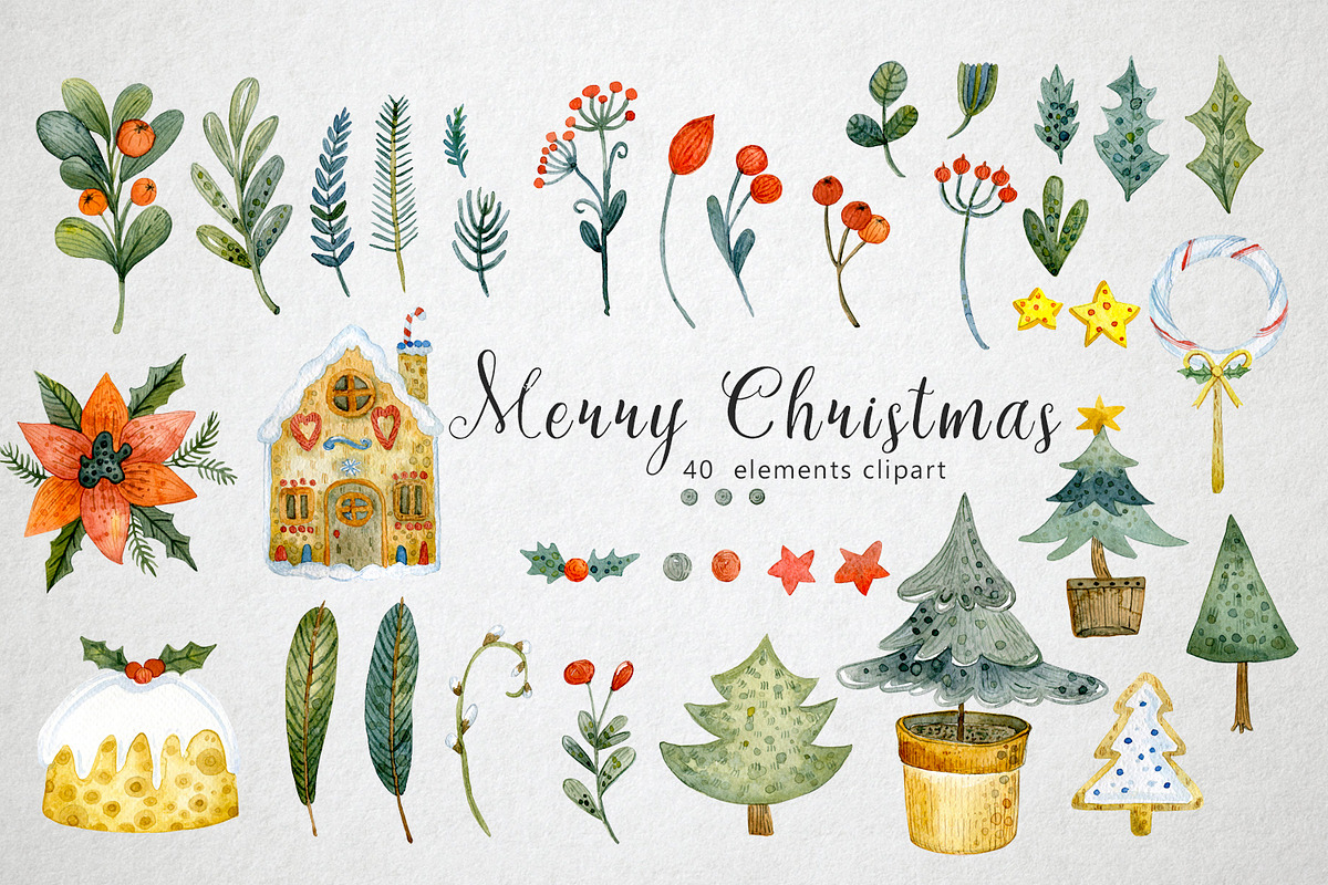 Christmas Set, an Illustration by annasokol_ (Photo 3 of 9)