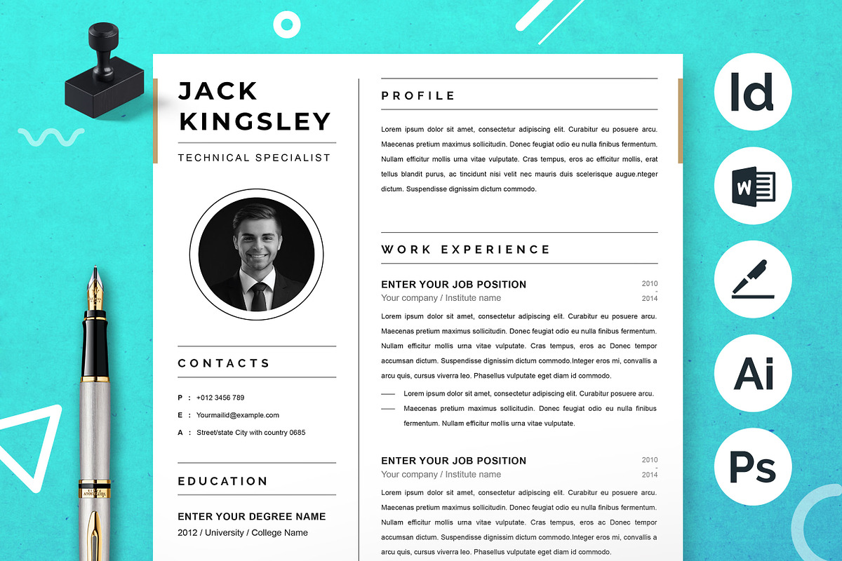 JOB WINNING RESUME - 50 TEMPLATES, a Resume Template by ResumeInventor (Photo 146 of 184)