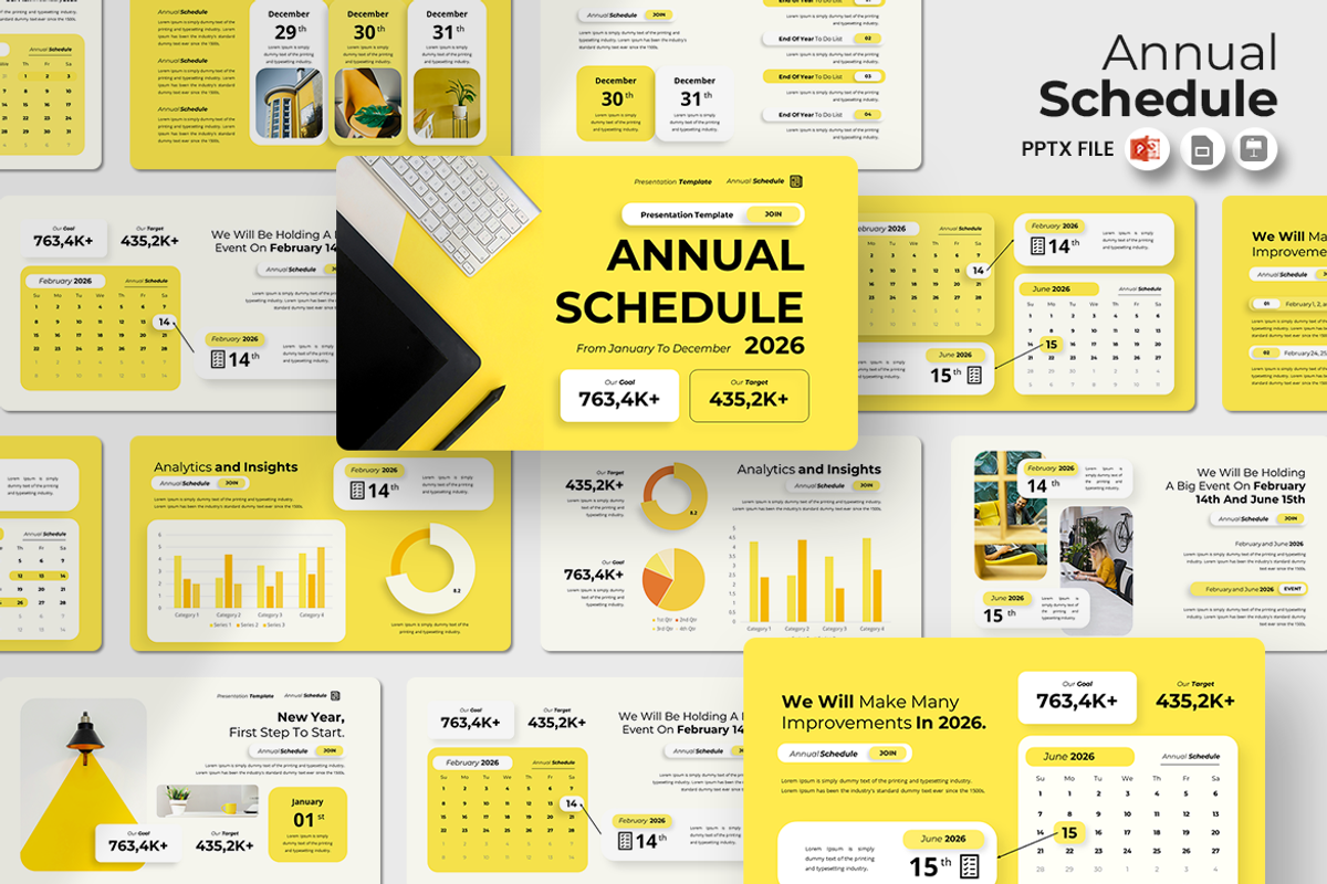 Annual Schedule PowerPoint Template, a Presentation Template by QR Design Studio (Photo 1 of 3)