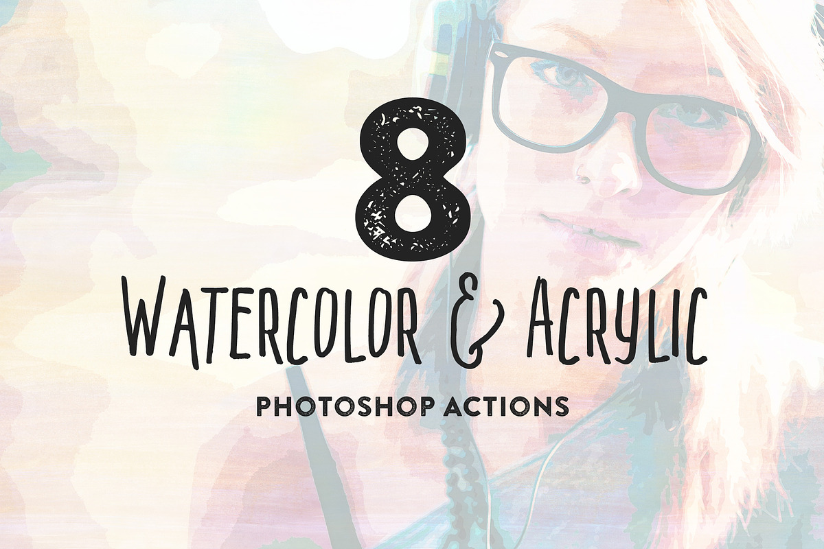 8 Watercolor + Acrylic Painting FX, an Action Add-On by SparkleStock (Photo 1 of 5)