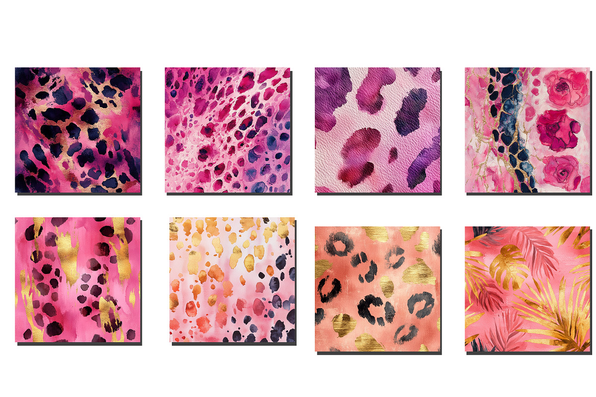 Pink and Gold Leopard Digital Paper, an Illustration by Designworld (Photo 3 of 5)