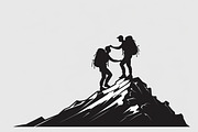 Mountain Hiking Silhouette Set, an Illustration by BIPLOB EXPERT (Thumbnail 21 of 21)