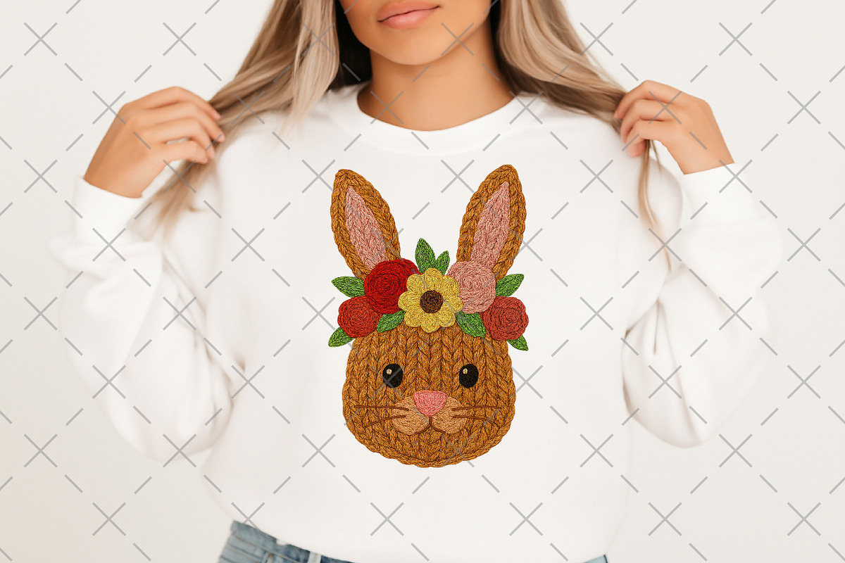 Yarn Bunny Face with Flower Crown, an Illustration by Craft Nest (Photo 2 of 6)