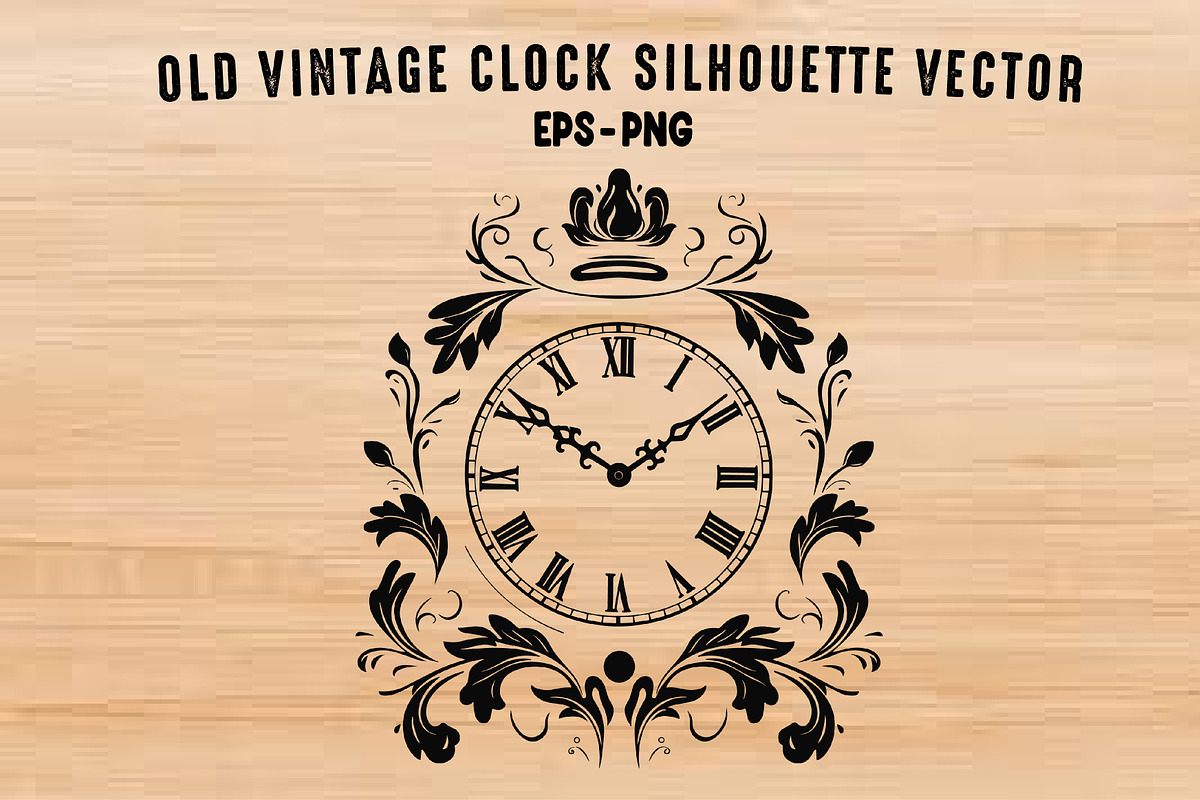 Vintage Clock Silhouette SVG Set, a Technology Illustration by Gfx Expert Team (Photo 1 of 3)