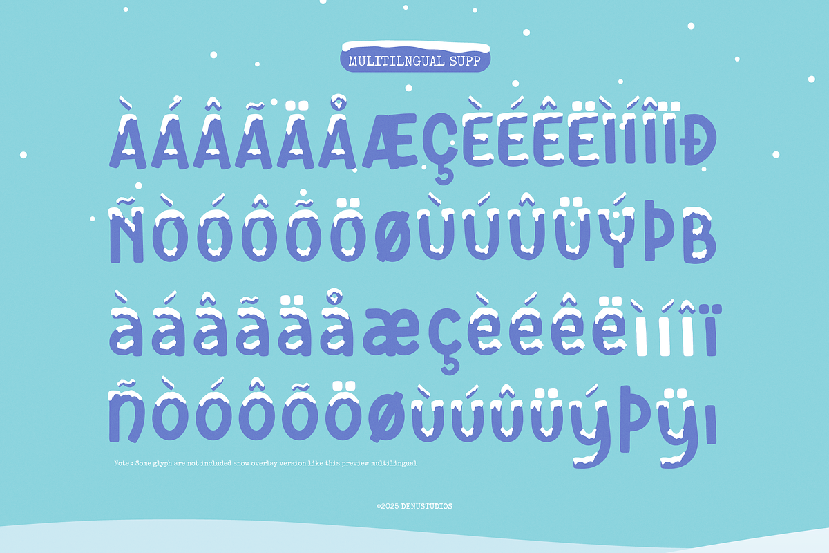 Frozen Caps | Cute Snow Overlay, a Handwritten Font by Denustudios (Photo 10 of 12)
