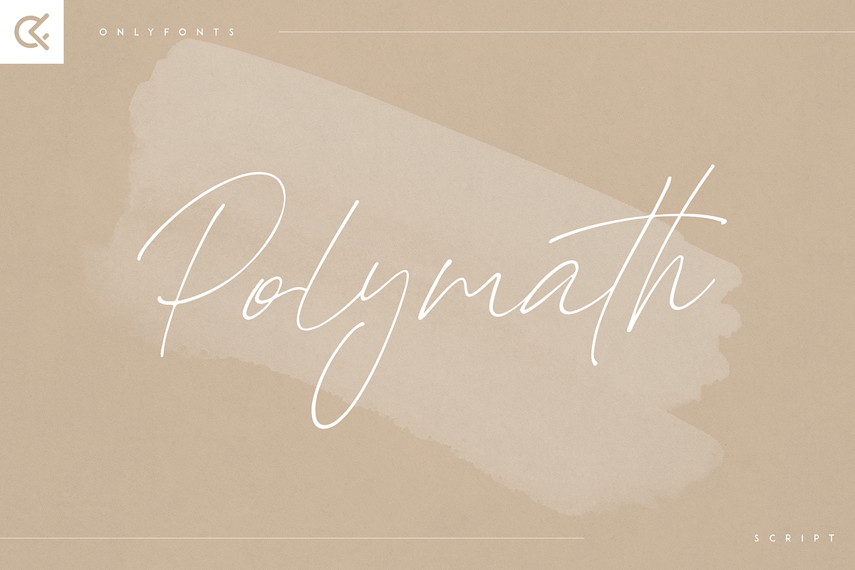 Polymath - organic script font, a Script Font by Only Fonts (Photo 1 of 10)