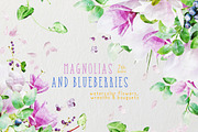 Watercolor Flowers - Magnolias, a Graphic by TheSeventhDesire (Thumbnail 1 of 7)