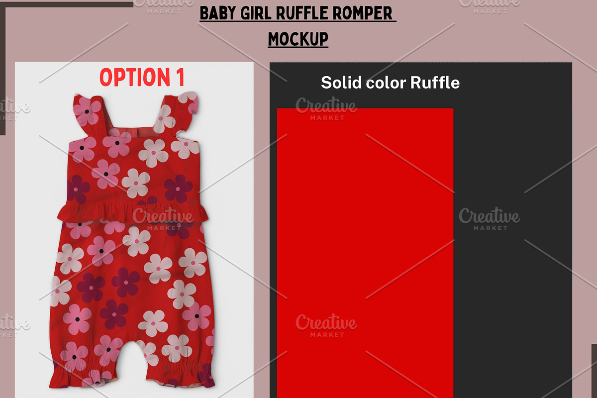 Baby Girl Ruffle Romper Mockup, a Shirt Mockup by Nora Gad (Photo 6 of 21)