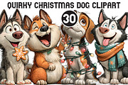 Quirky Christmas Dog Clipart, an Illustration by Black Bird Studio (Thumbnail 1 of 6)