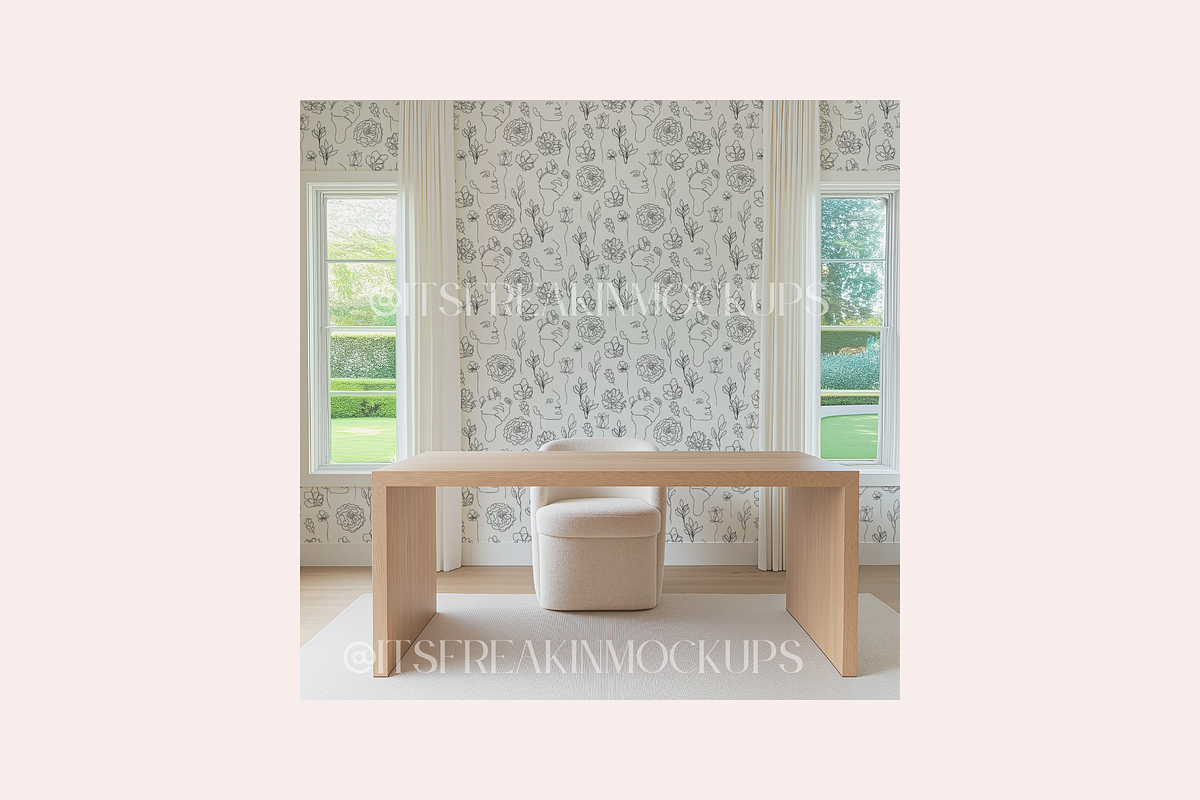 Office Wallpaper Mockup PSD, a Household Mockup by ItsFreakinMockups (Photo 2 of 5)