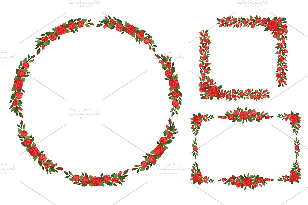 Geometric frames made of red, an Object Illustration by Vectorbuum